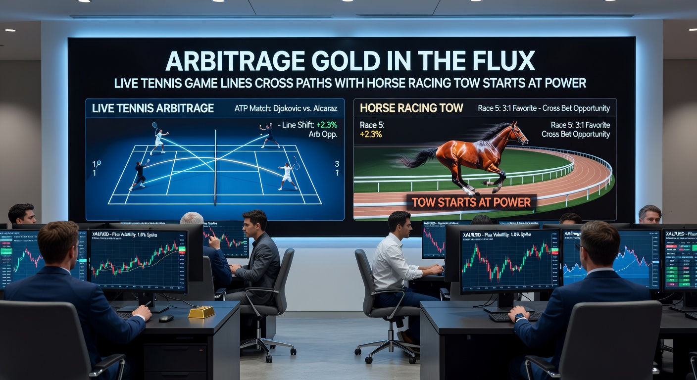 Screenshots of live odds screens showing tennis game lines and horse racing tote pools side-by-side on bookmaker platforms