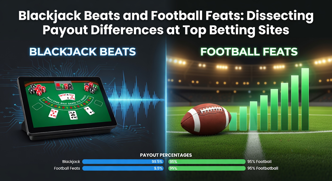 A dynamic split-image showing a blackjack table with cards fanned out alongside a football pitch during a tense match moment, highlighting betting action