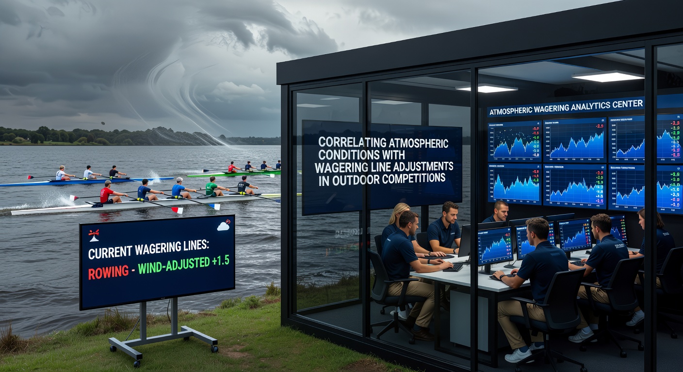 Bookmaker dashboards displaying live line movements correlated with incoming weather sensor data during outdoor events