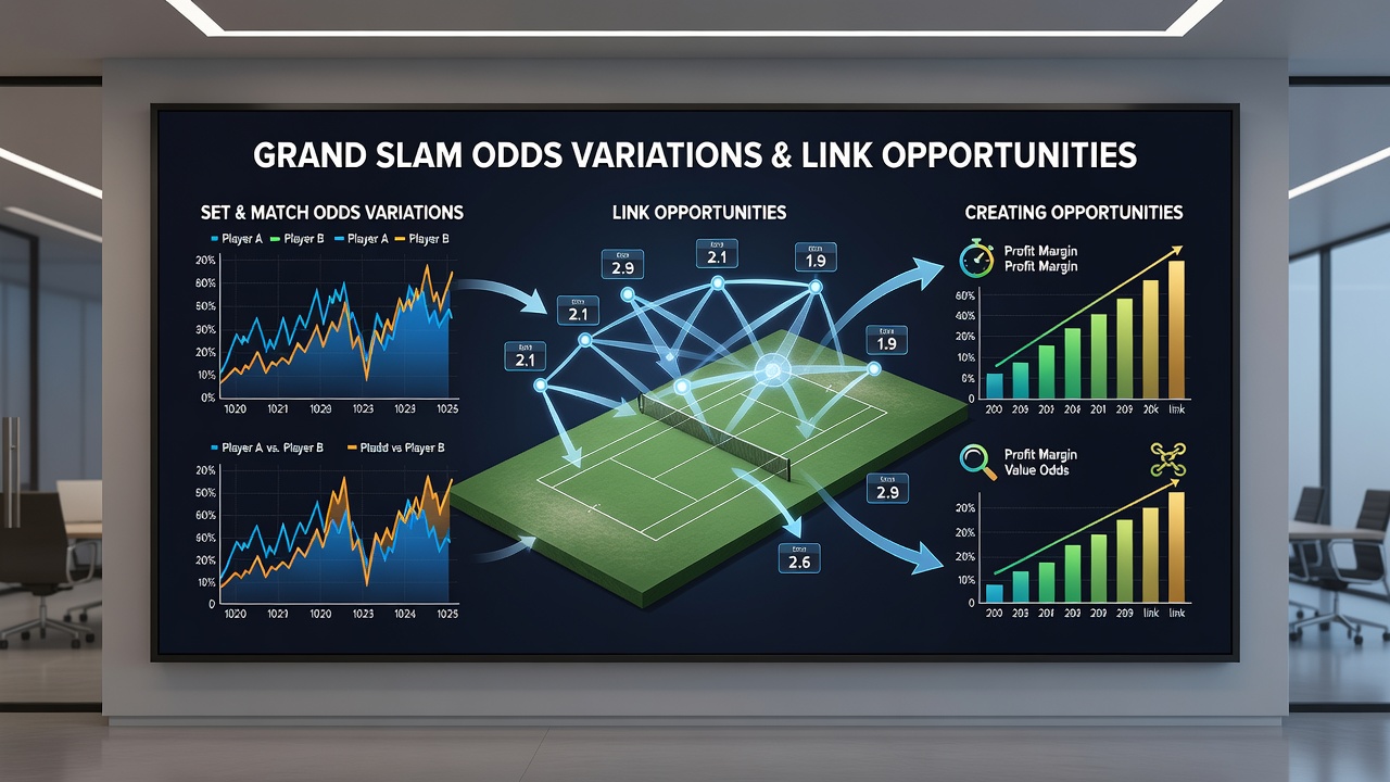 Comparison chart showing tennis Grand Slam odds fluctuations paired with basketball and football parlay structures