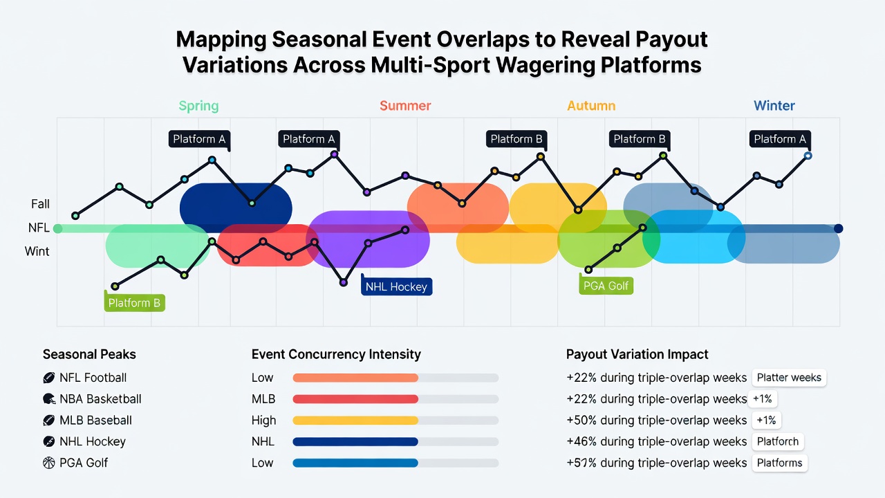 Chart displaying payout percentage variations during multi-sport overlap periods across leading betting operators
