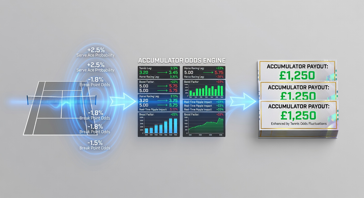 Graph showing live tennis odds shifts overlaid with horse racing accumulator payout spikes during major events