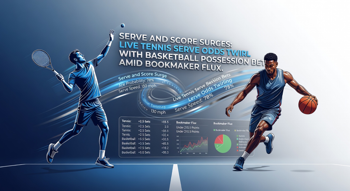 Dynamic graph showing live odds fluctuations for tennis serves and basketball possessions across multiple bookmakers