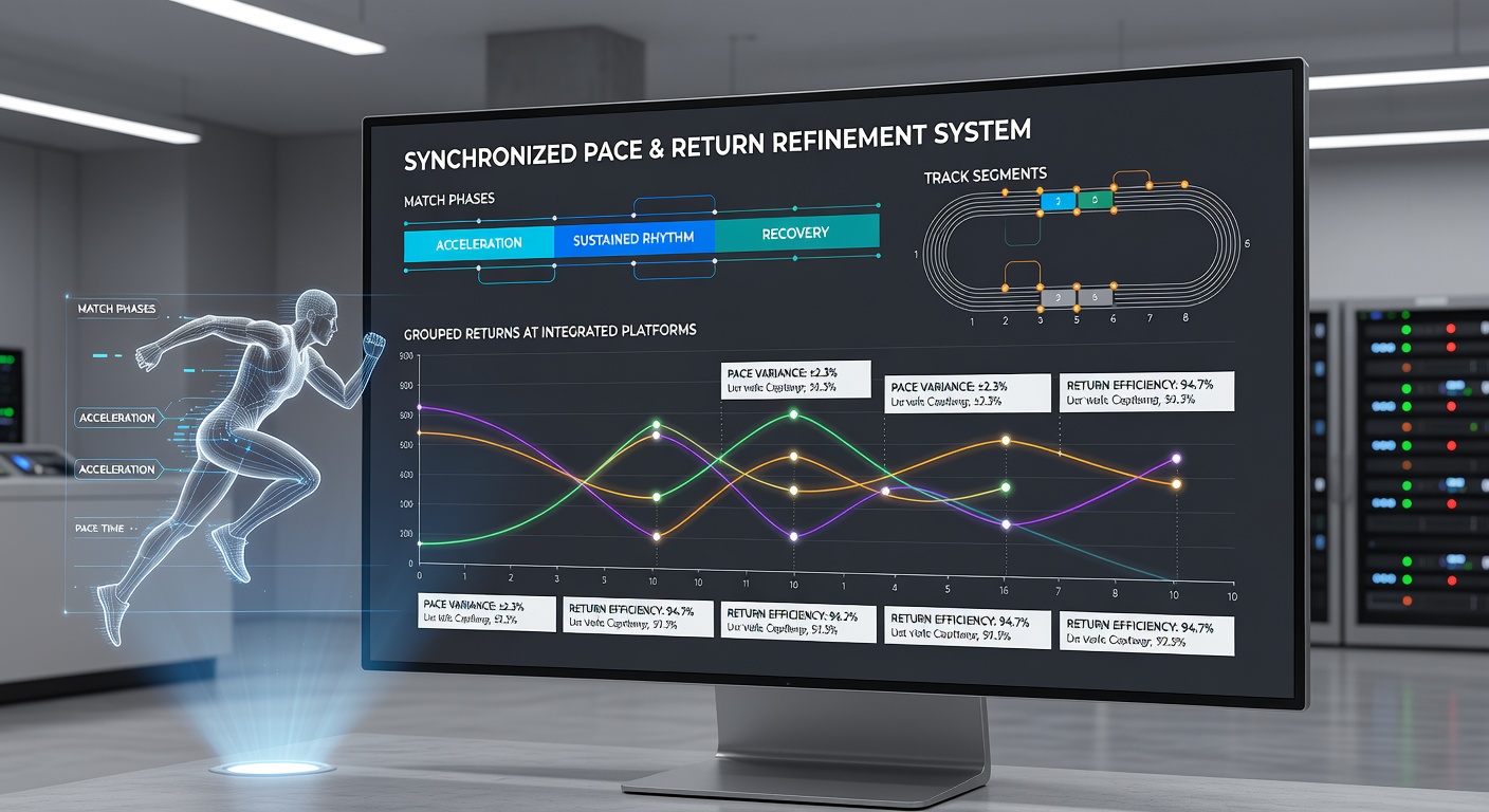 Diagram showing synchronization of pace indicators between tennis match phases and horse racing track segments on a betting platform interface