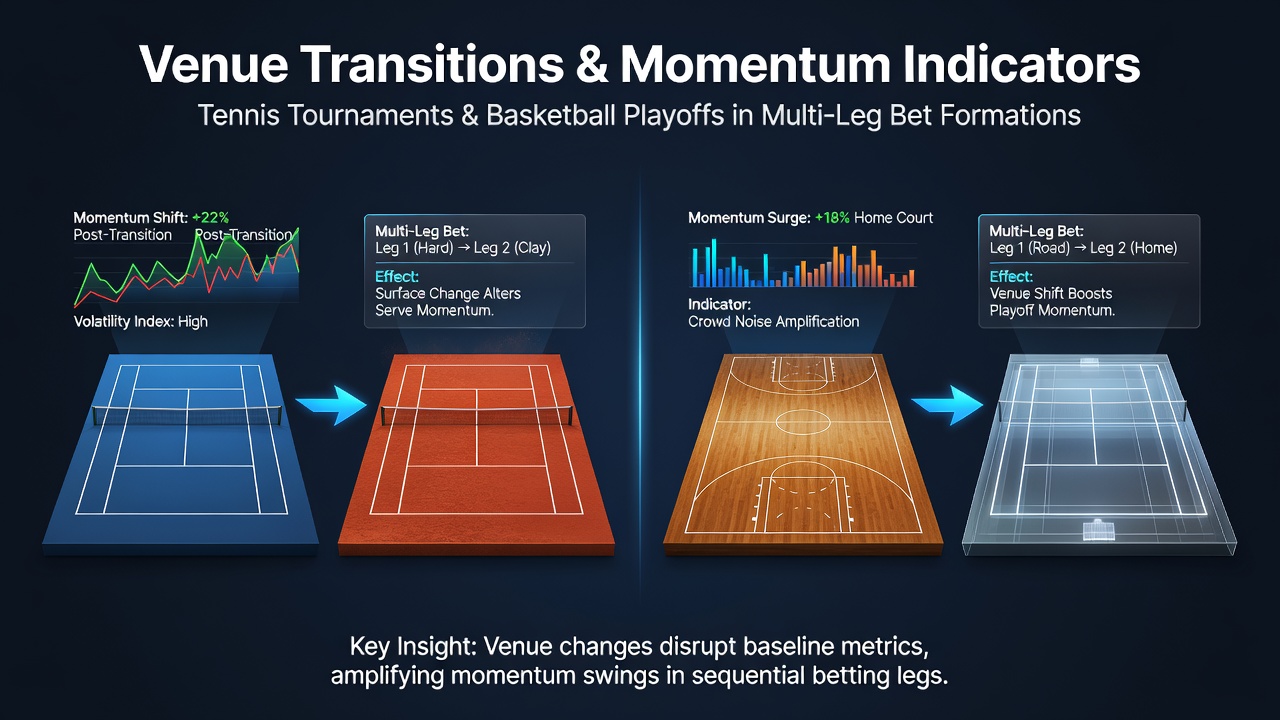 Tennis court transition from clay to grass surface showing momentum shifts during a tournament match