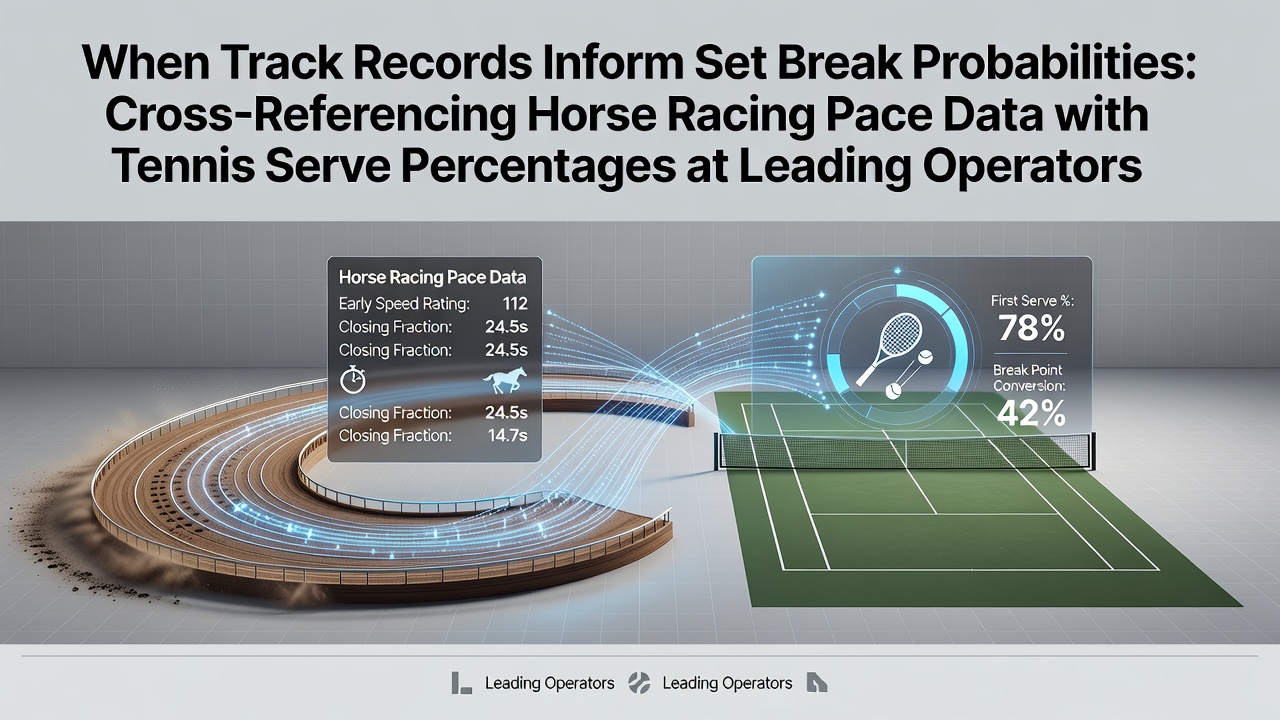 Data visualization showing horse racing pace metrics alongside tennis serve percentage trends used by betting operators