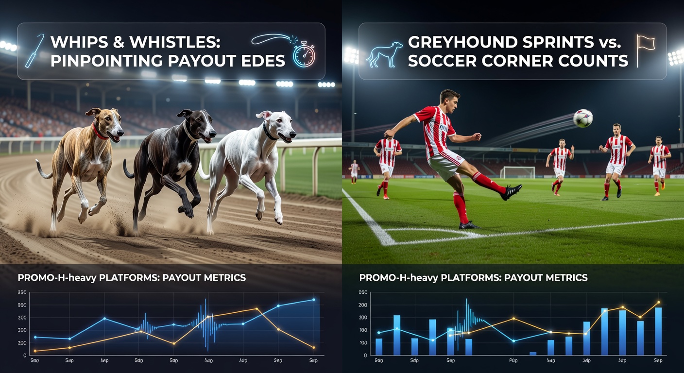 Dynamic greyhound pack charging down the track during a sprint race, highlighting the high-speed action that draws bettors to these quick-resolution markets